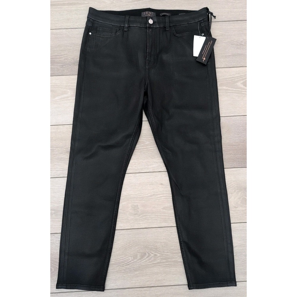 Jen7 by 7 For All Mankind Womens‎ Black Coated Ankle Skinny Jeans Size 14 NWT
